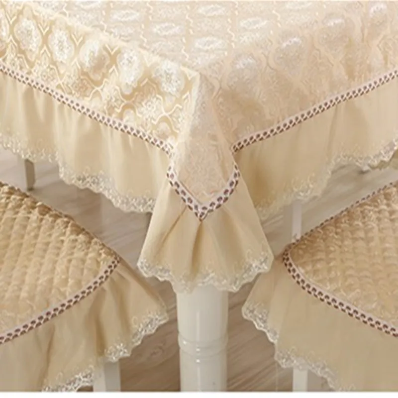 Elegant 13 pcs/set Rectangular Table Cloth Set with Chair Covers Tablecloth for Wedding Decoration Lace Table Cover Tablecloths image 6
