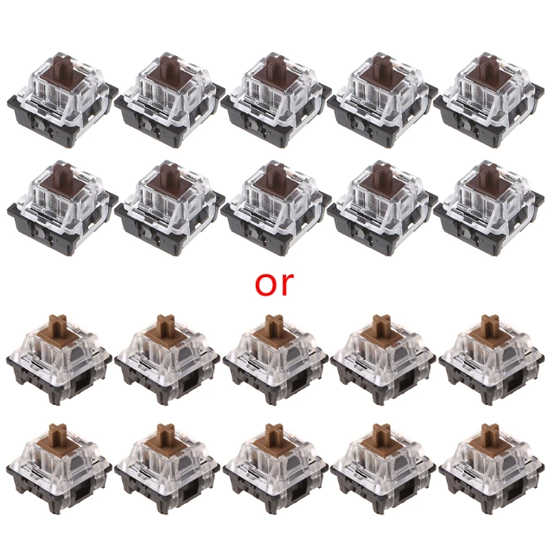 10Pcs 3pin Brown KeyCaps Switch per tastiera meccanica per tastiera Cherry MX Keycap fai da te per interruttore a chiave