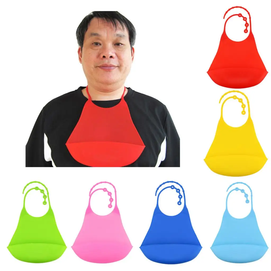 Silicone Adult Bib Reusable Clothing Eating Mealtime Protector