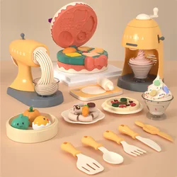 Puxida Manuel Renkli Çamur Jel Hamuru 4 Şekil Dondurma Makinesi Yüksek Taklit Kalıp Aracı 3 + Çocuk DIY Oyna Pretend Seti