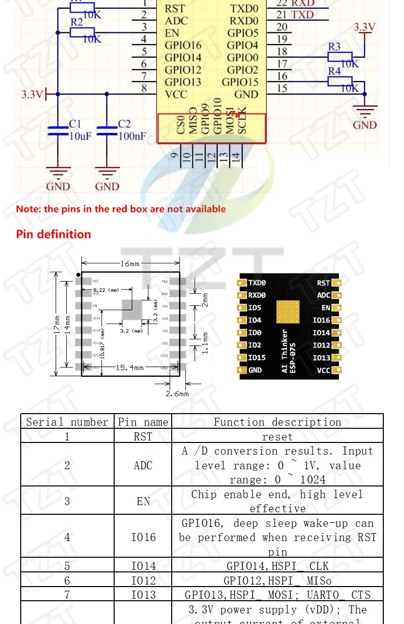 ESP8266 ESP-01 ESP-01S ESP-07 ESP-12E ESP-12F ESP-32 ESP-32S Serielles WLAN-Modul Drahtloser Transceiver 2,4G für Arduino – Detail 9
