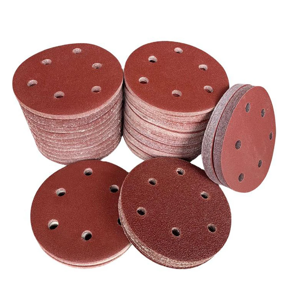 5/10PCS 125mm Hook & Loop Sanding Discs 6 Hole Sandpaper Orbital Sander Pads 40-800 Grit