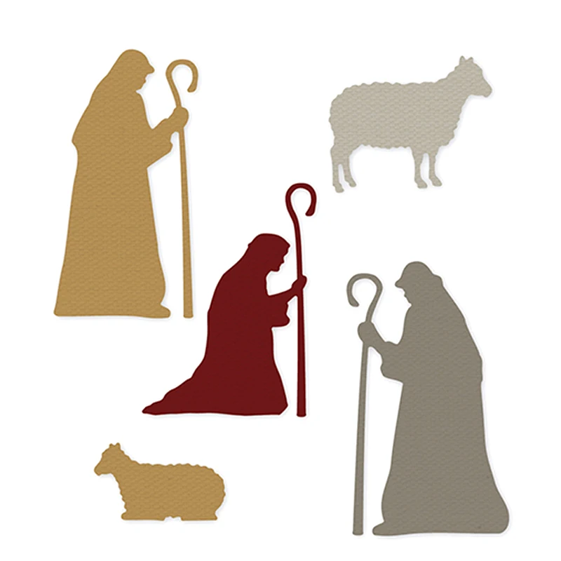 2020 New Christian Jesus Pray and Sheep Silhouettes Metal Cutting Dies For DIY Greeting Card Paper Scrapbooking Making No Stamps