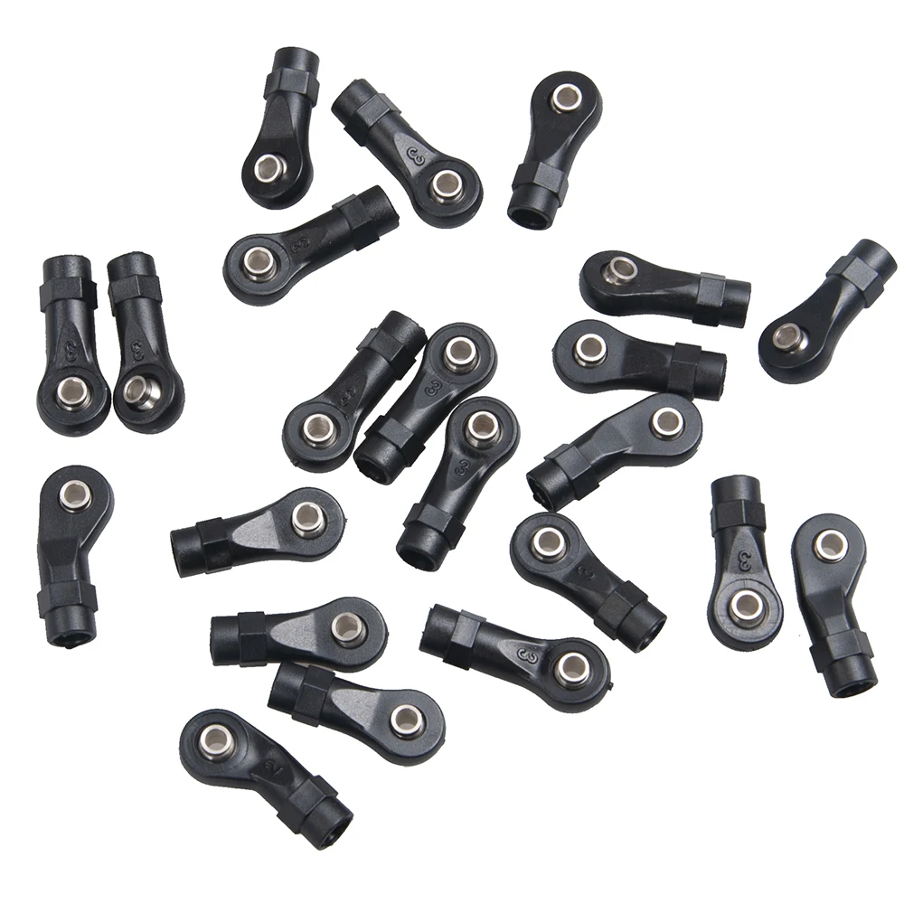 YEAHRUN 22PCS Plastic Rod Ends Link Balls Ball Head Buckle Linkage Pull Rod Offset for 1/10 RC Crawler Car TRX-4 TRX4 Parts