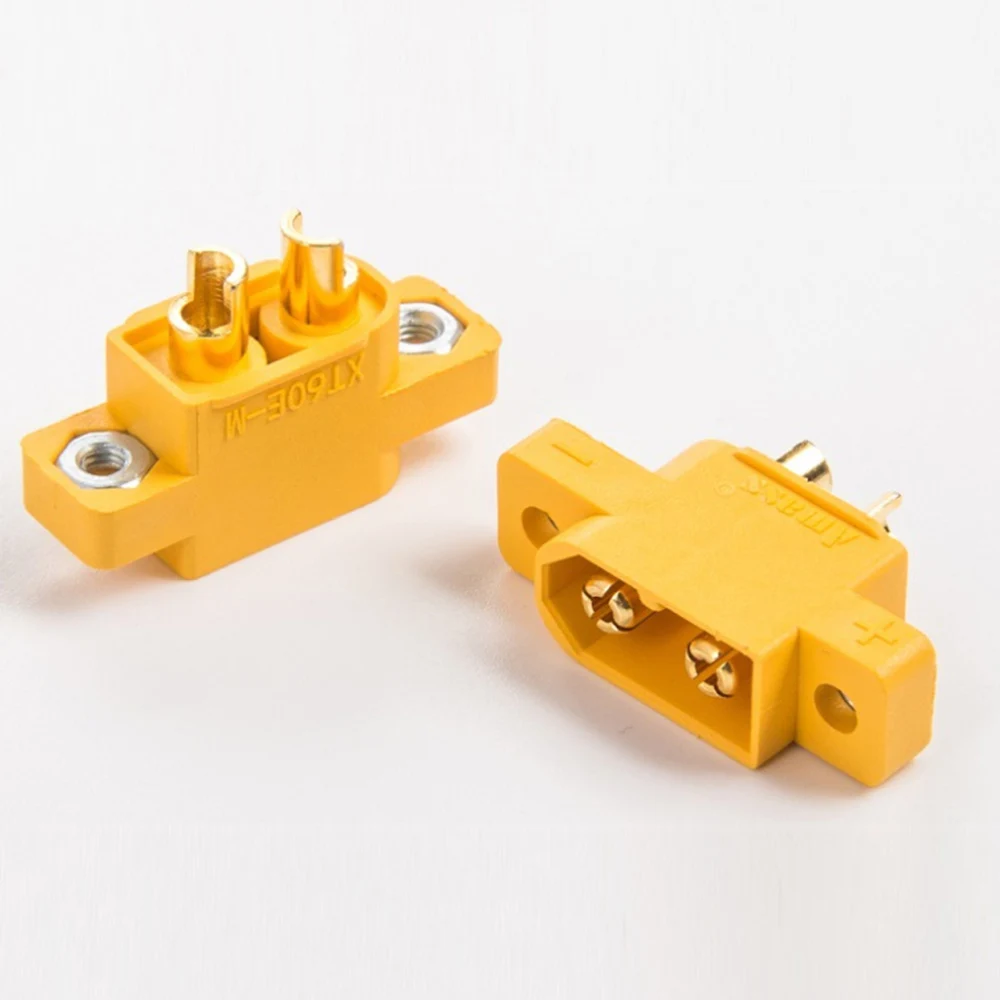 5PCS Yellow XT60E-M Mountable Male Plug Connector For RC Models Multicopter Fixed Board DIY Spare Part Remote Control Toy Parts1