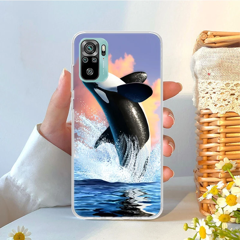 Sea Orcinus Orca Soft Phone Case For Xiaomi Redmi Note 12 12S 13 11 11S 10 10S 11T 11E Pro Plus 9 9S 8 8T 7 Shell Cover Case For