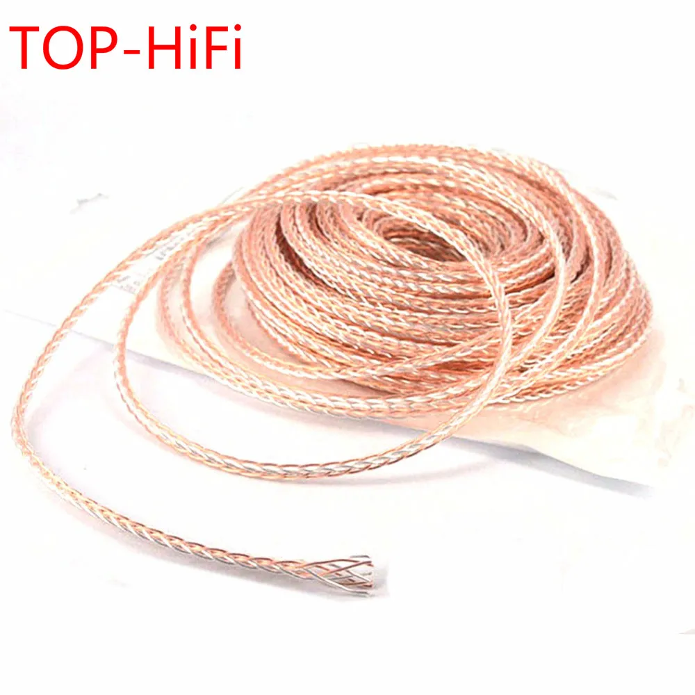 

TOP-HiFi Free shipping 8Cores 7N OCC Silver Plated wire Copper Wire Weaving cable for DIY Audio Headphone Headset upgrade Cable