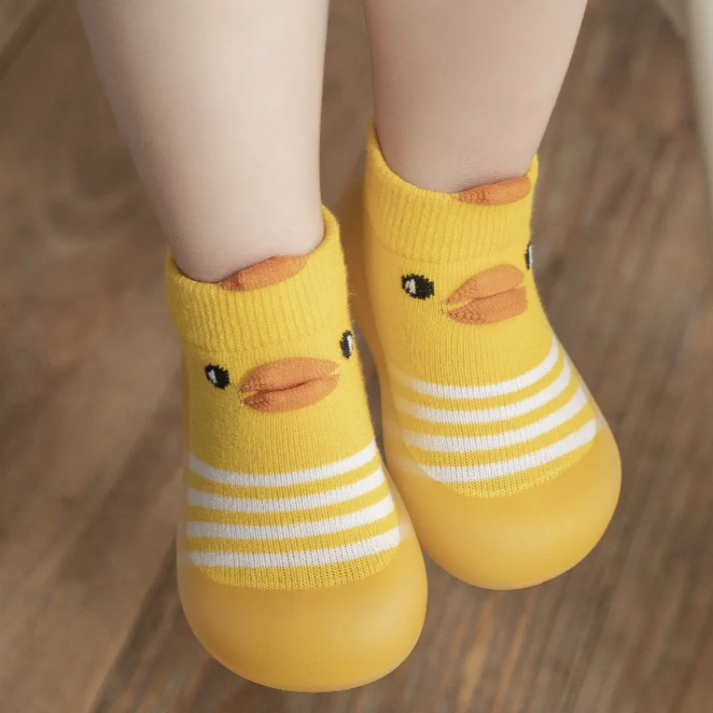 Children Anti-slip Shoes Newborn Baby Boy Girl Cotton Non-slip Floor Socks Rubber Sole Cartoon Indoor Infant Shoe