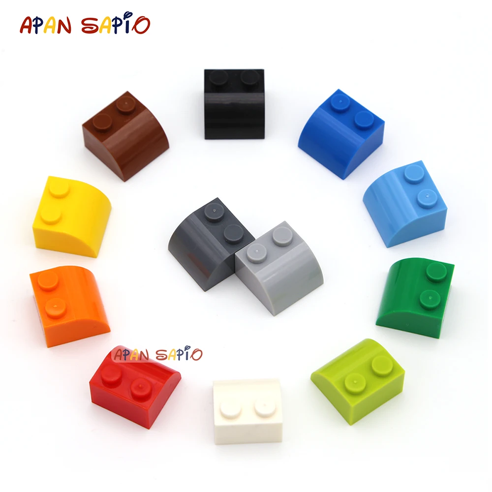 200pcs DIY Building Blocks Thick Figures Bricks Arc 2x2 12Color Educational Creative Size Compatible With Toys for Children