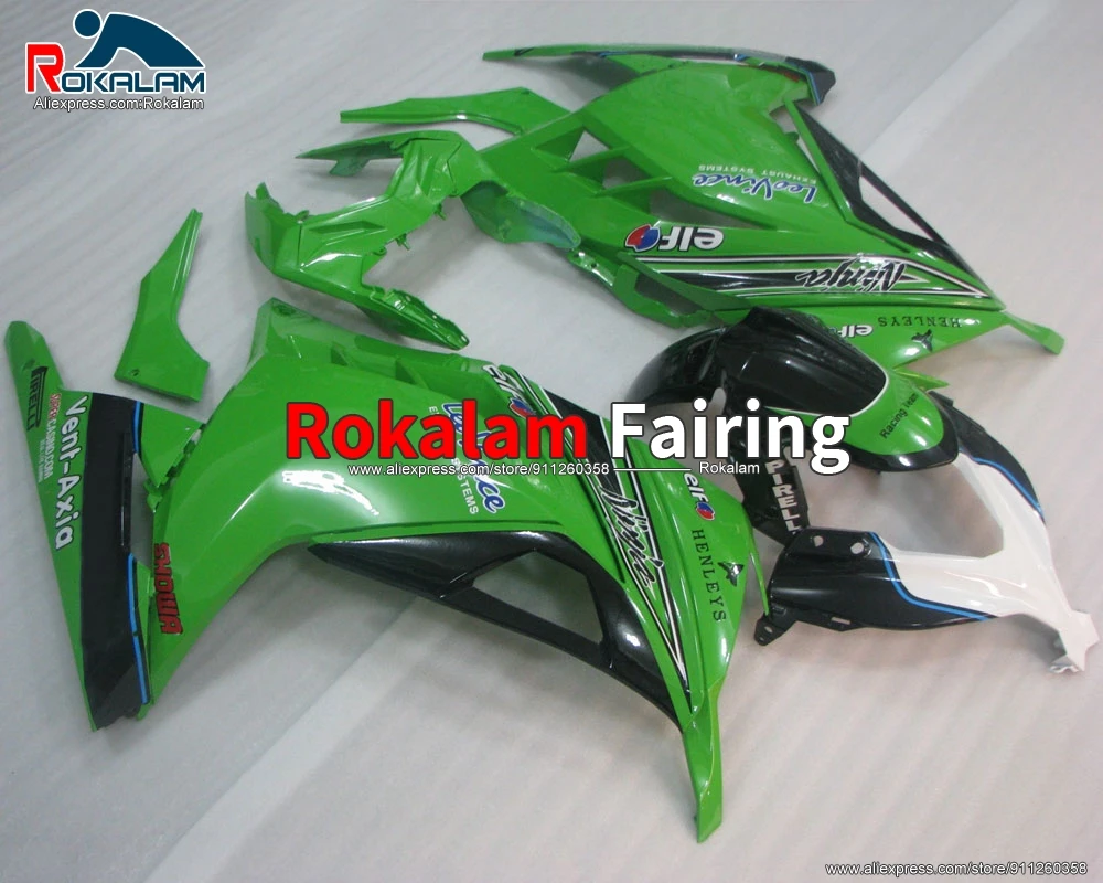 Fairing Kit For Kawasaki EX300 Ninja 300R 2013 2014 2015 2016 Green Black White Motorbike Cowling (Injection Molding)