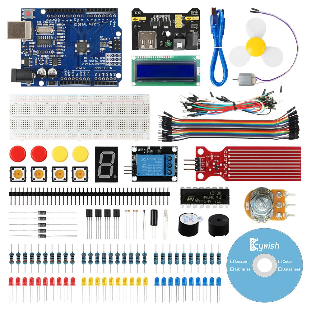 

Starter Kit for Arduino for ATmega328P with 15 Lessons Tutorial Compatible with Arduino IDE Mixly for Beginner