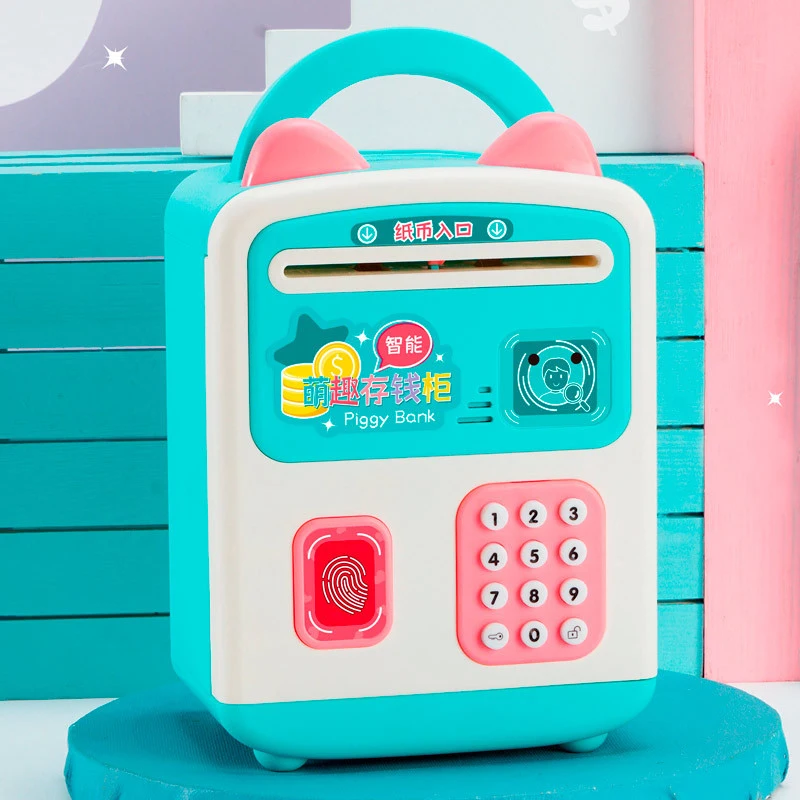 New Fingerprint Electronic Piggy Bank ATM Password Money Box Cash Coin Saving Box For Kids Birthday Christmas Gift копилка