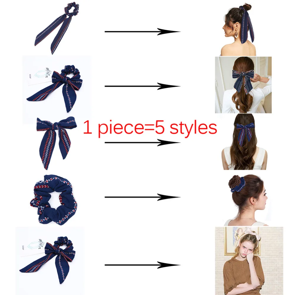 1 unidad de diademas elásticas para el cabello con lazo Floral y Margarita para niñas, diademas de flores, coleteros multifuncionales para el cabello, accesorios para el cabello para mujeres