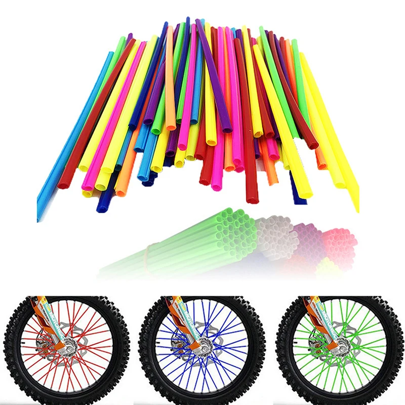 36Pcs Bike Motorcycle Wheel Spoked Protector Skin Covers Pipe For Motocross Bicycle Bike Cool Accessories 9 Colors 24CM/17CM