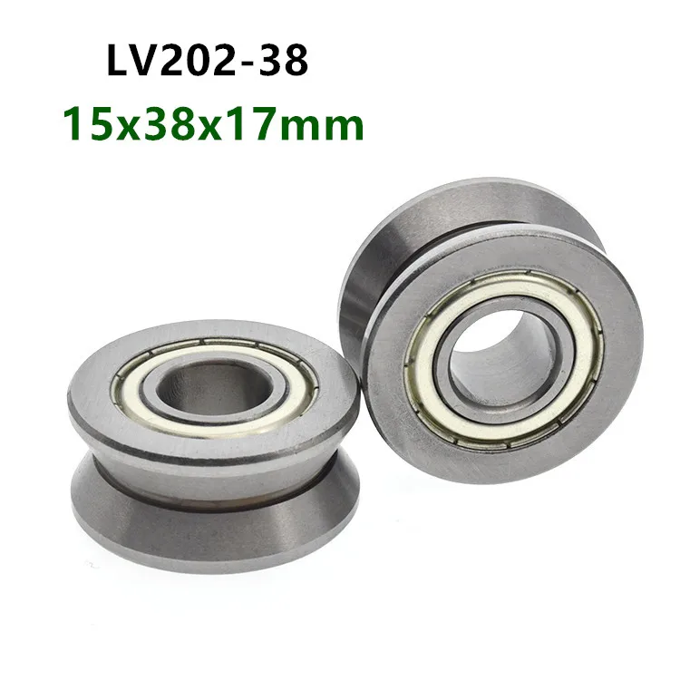 

4pcs/10pcs LV202-38 ZZ 15x38x17mm V groove pulley roller ball bearing Traces walking guide rail bearings 15*38*17mm V-38