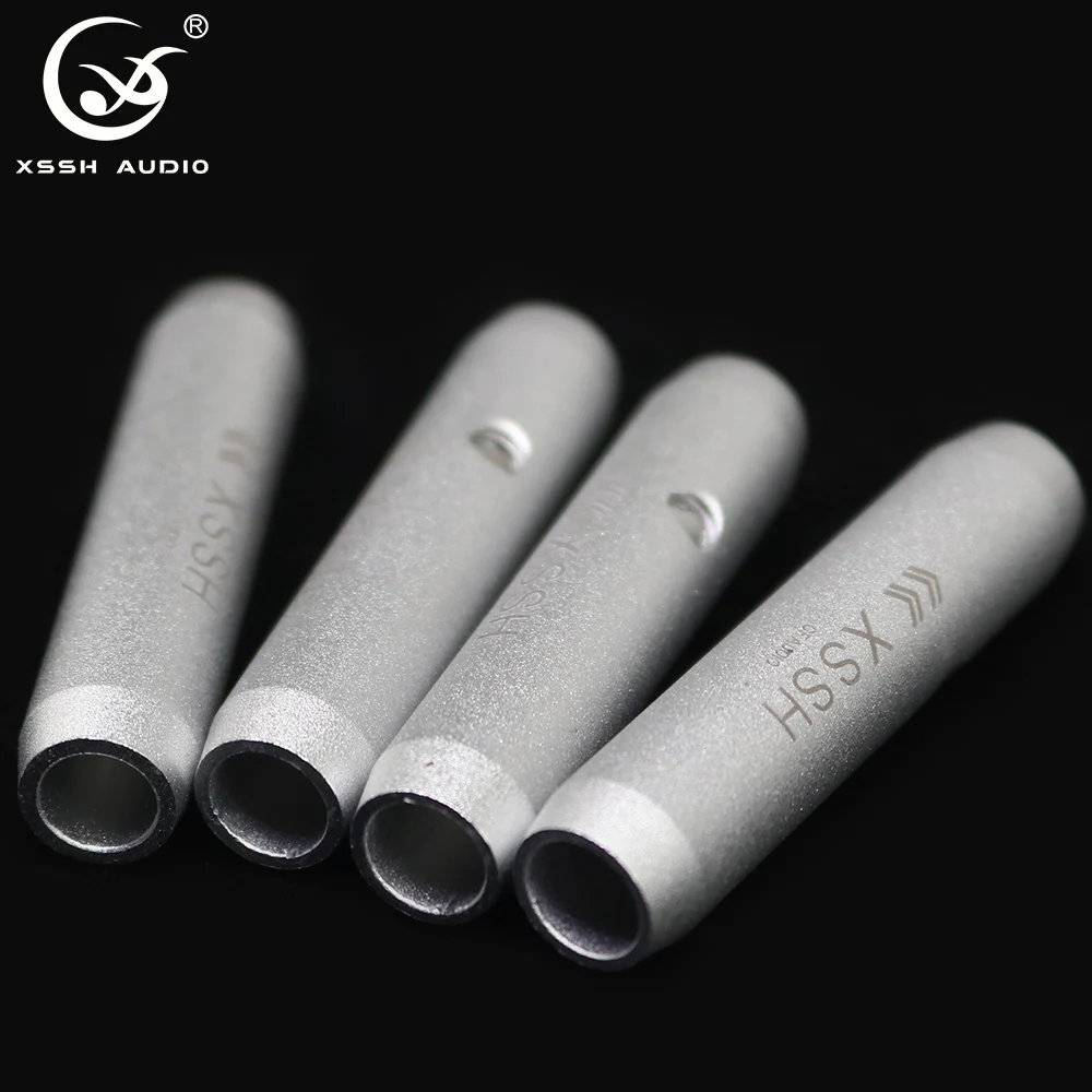 8pcs 6mm Diameter XSSH DIY HIFI Metel Sliver Solid Steel Speaker Video Audio Cable Wire Pants Boots Coaxial Splitter Cable Tube