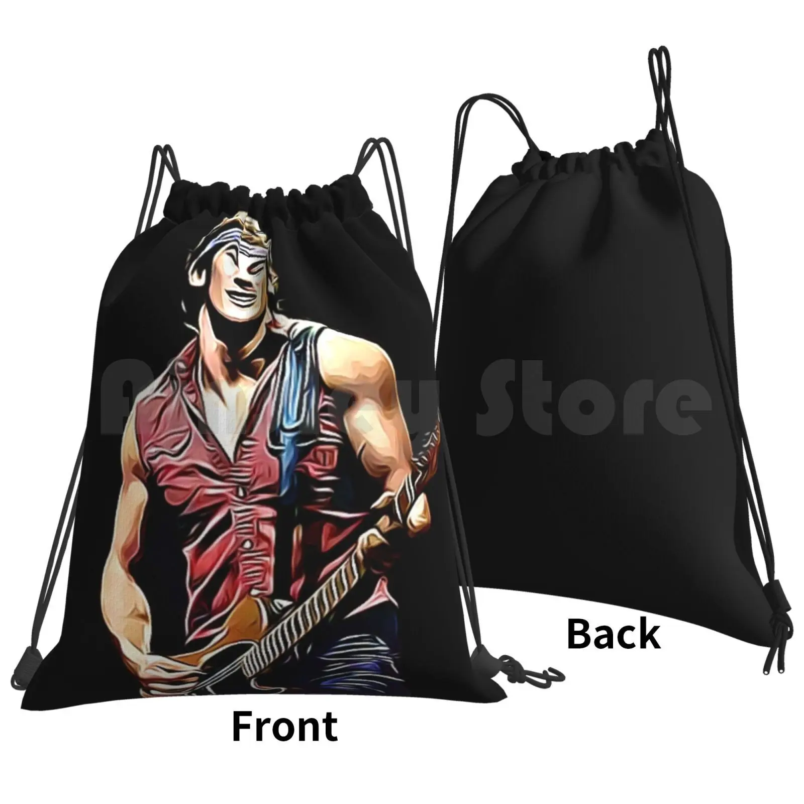 Backpack Drawstring Bag Riding Climbing Gym Bag Singer Musician Composer E Street Band Born In The A Guitar Music Heartland