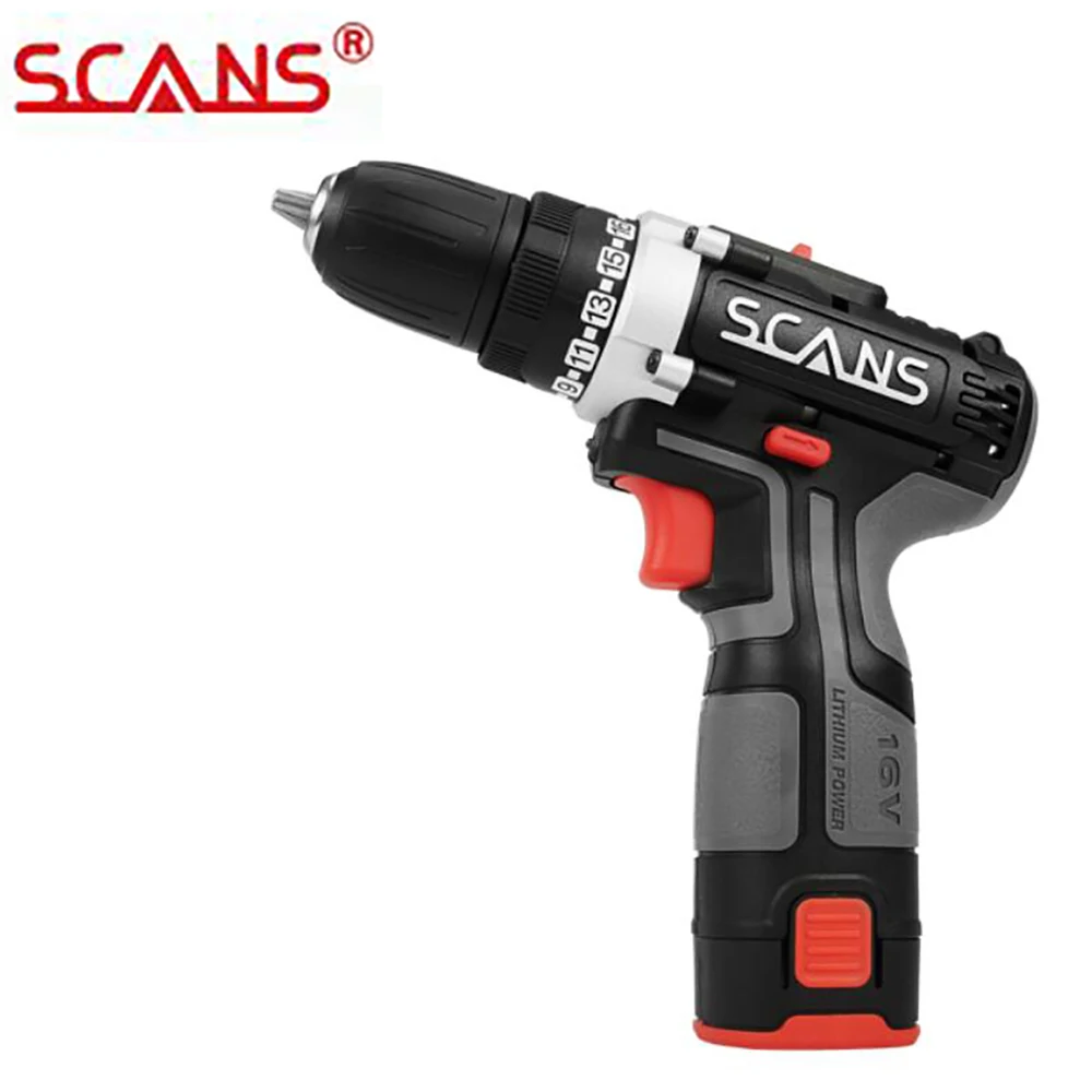 SCANS SC1161 Professional Tool 16V Cordless Electric Screwdriver Cordless Drill Lithium Battery Dual Speed