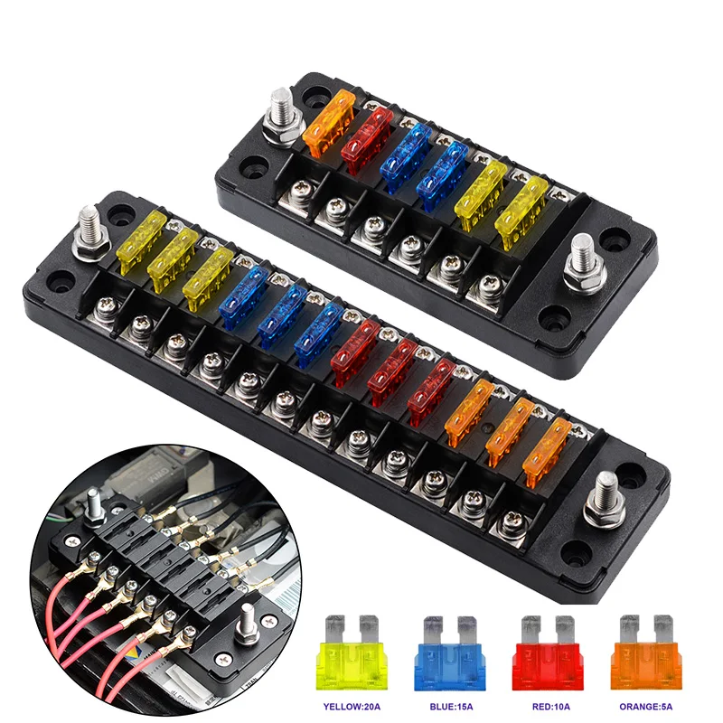 

Plastic Cover 6 12 Ways 32V 75A Fuse Box Holder With LED Indicator Blade Fuse Block Light Auto Car Boat Truck Marine