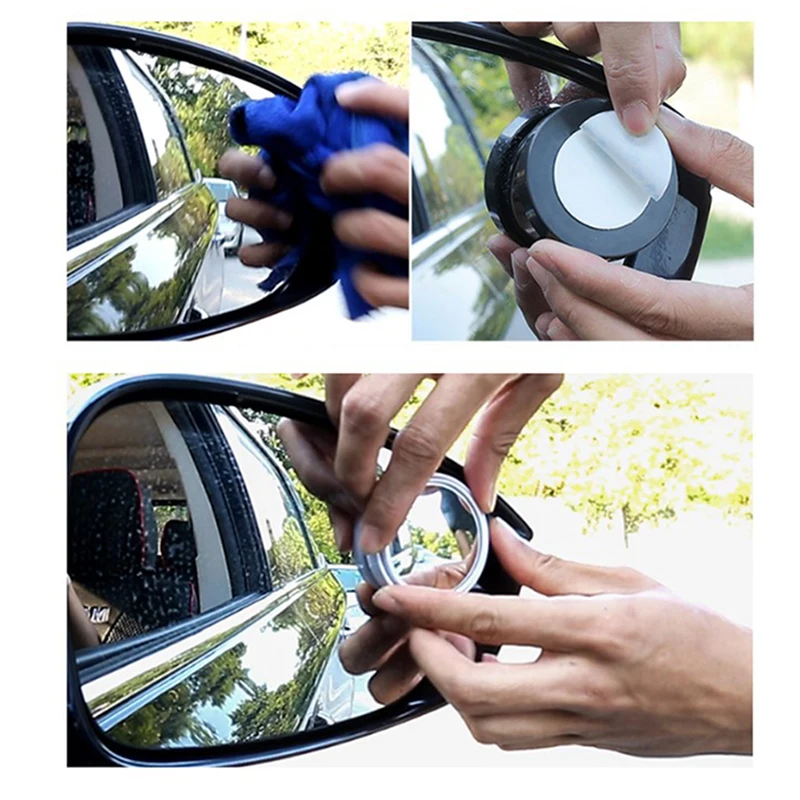 

2Pcs HD Glass Car Blind Spot Mirror Auto Motorcycle 360° Adjustable Wide Angle