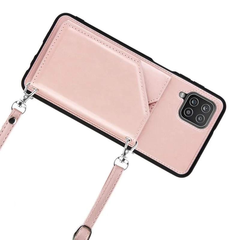 Wallet Strap Case for Samsung Galaxy A54 A34 A24 A14 A15 A05 A05S A55 A53 A33 Shockproof Card Leather Necklace Crossbody Cover