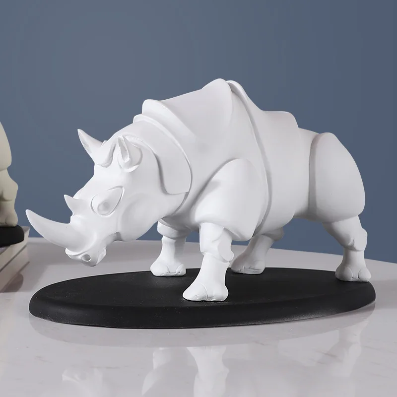 

Nordic ins rhino decoration porch living room bedroom resin crafts home decoration office desktop figurines housewarming gift