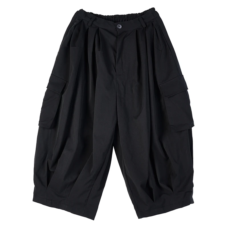 Men's new dark personality simple multi-pocket cargo hip-hop street Japanese casual loose leg pants