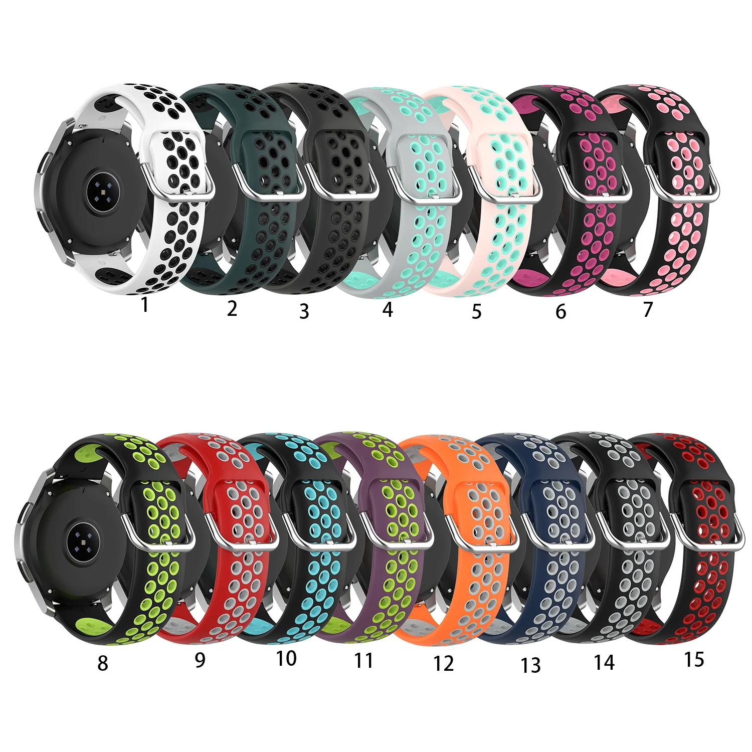 20mm 22mm Sport Silicone Breathable Strap For Samsung Gear S3 Frontier S3 Classic for Watch3 45mm Smart Watch Wristband