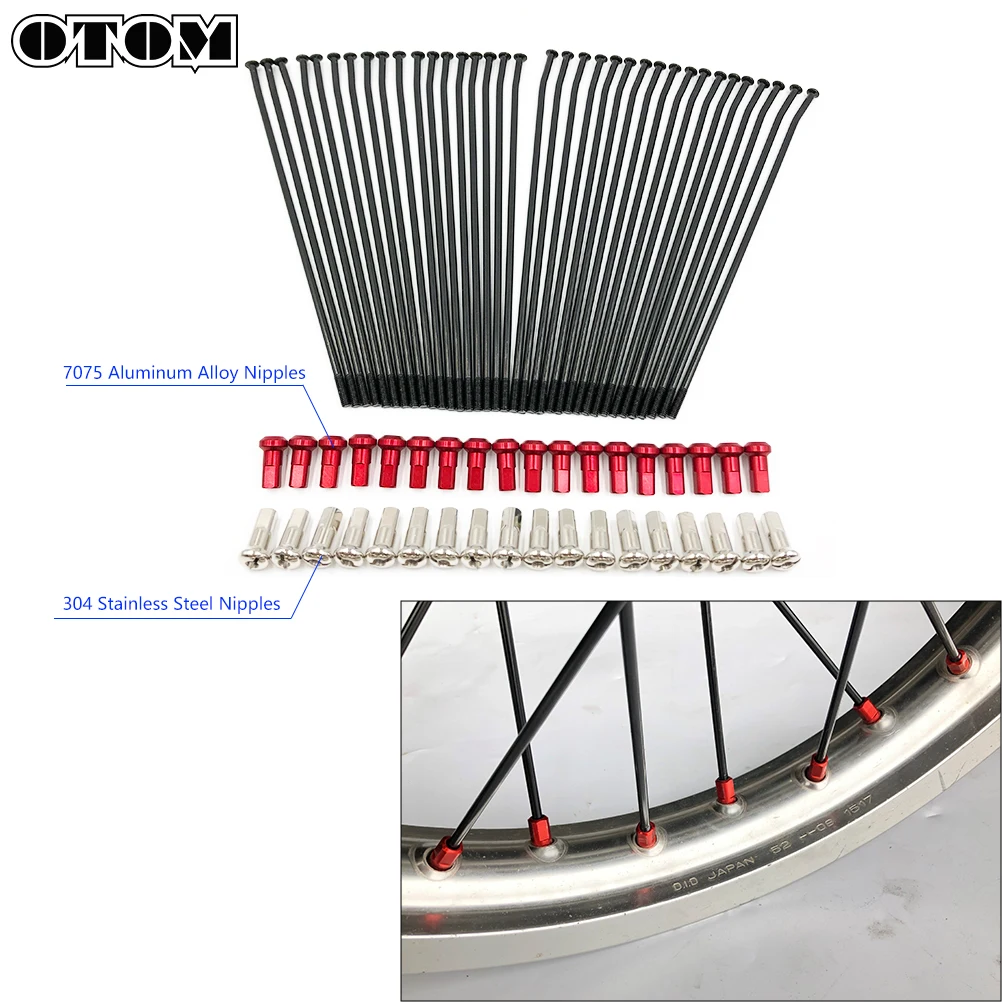 OTOM 36 Pcs Mountain / Road Bike Spokes With Nipples High Strength Motorcycle Rim Wire Rays For HONDA CRF CR 250 450 125