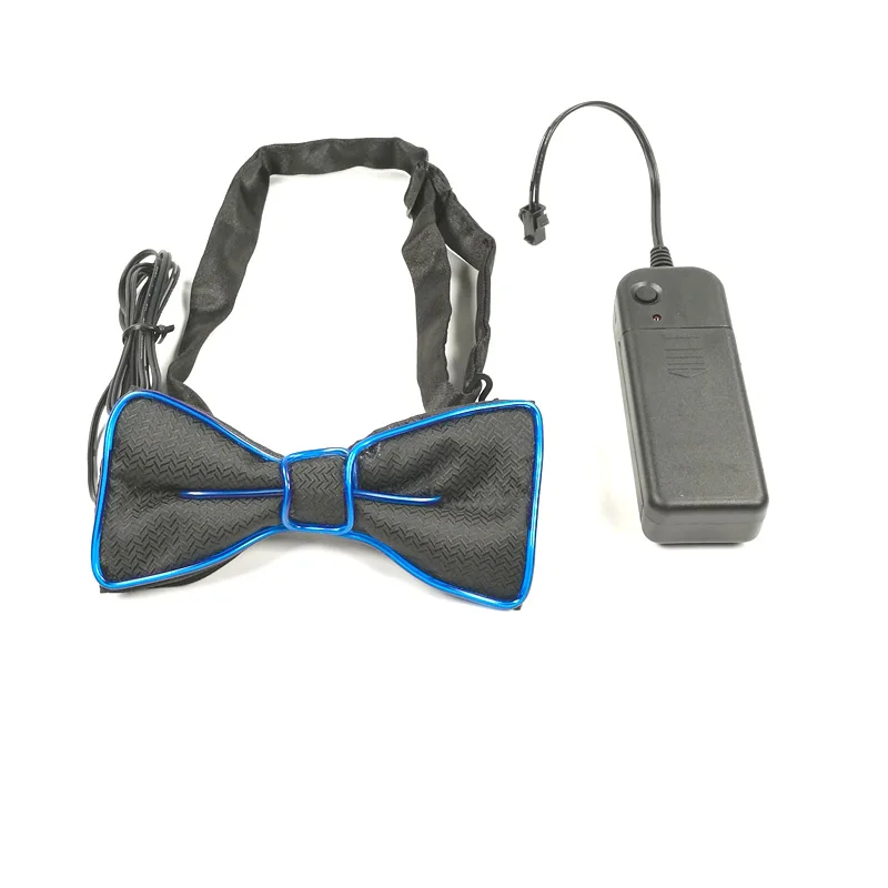 Świecąca muszka lampa neonowa modne akcesoria kostiumowe świecący akrylowy krawat LED do tańca muzyki kostium Cosplay na Halloween