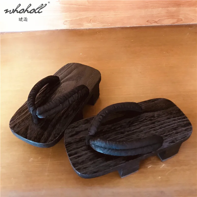 

WHOHOLL Geta Slipper Summer Flip-flops Women Men's slippers Wooden Japanese geta Clogs shoes Cosplay Costumes Slides Shoes