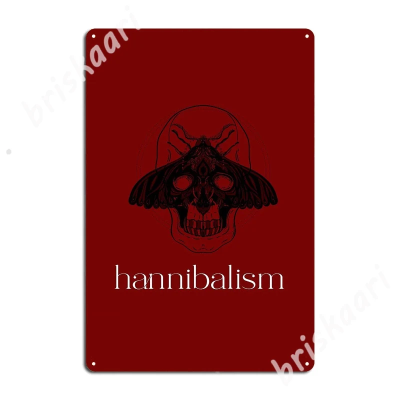 Hannibalism Skull Moth – Red Metal Signs Funny Mural Club Party Wall Decor Tin sign Posters