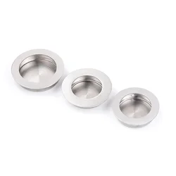 Stainless Steel Hidden Recessed Furniture Handle Circular Oval Rectangular Hardware Drawer Embedded Pull Door Handles