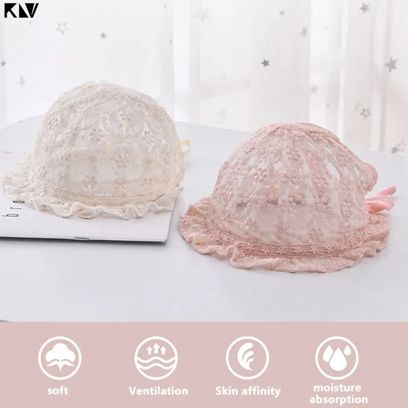 Leuke Kant Pasgeboren Baby Hat Fotografie Props Bloem Zomer Baby Accessoires Meisje Zonnehoed Ademend Katoen Baby Caps Motorkap