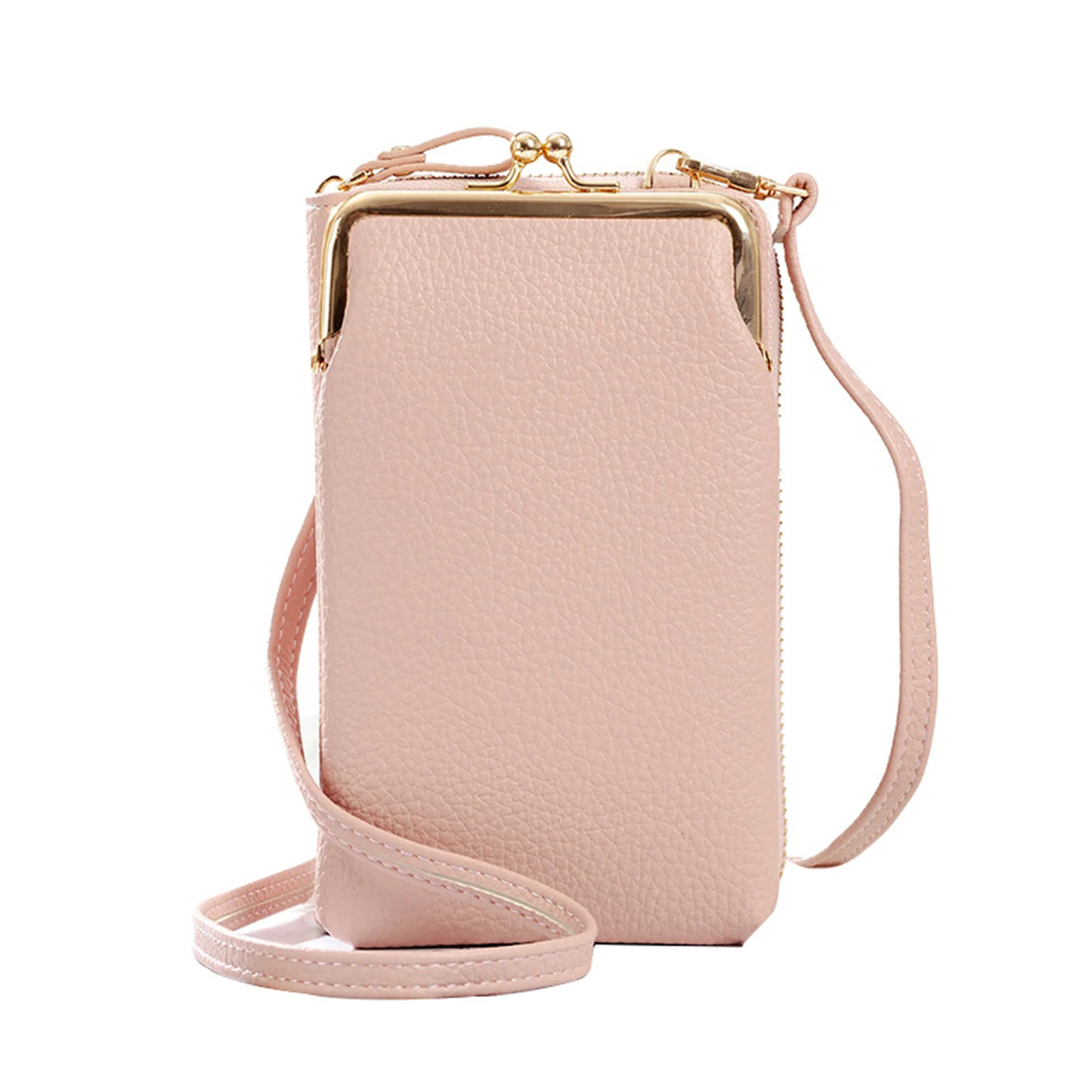 Luxury Wallets Bags For Women New Fashion Mini PU Buckle Phone Purse Multifunctional Zipper Bag With Detachable Shoulder Strap