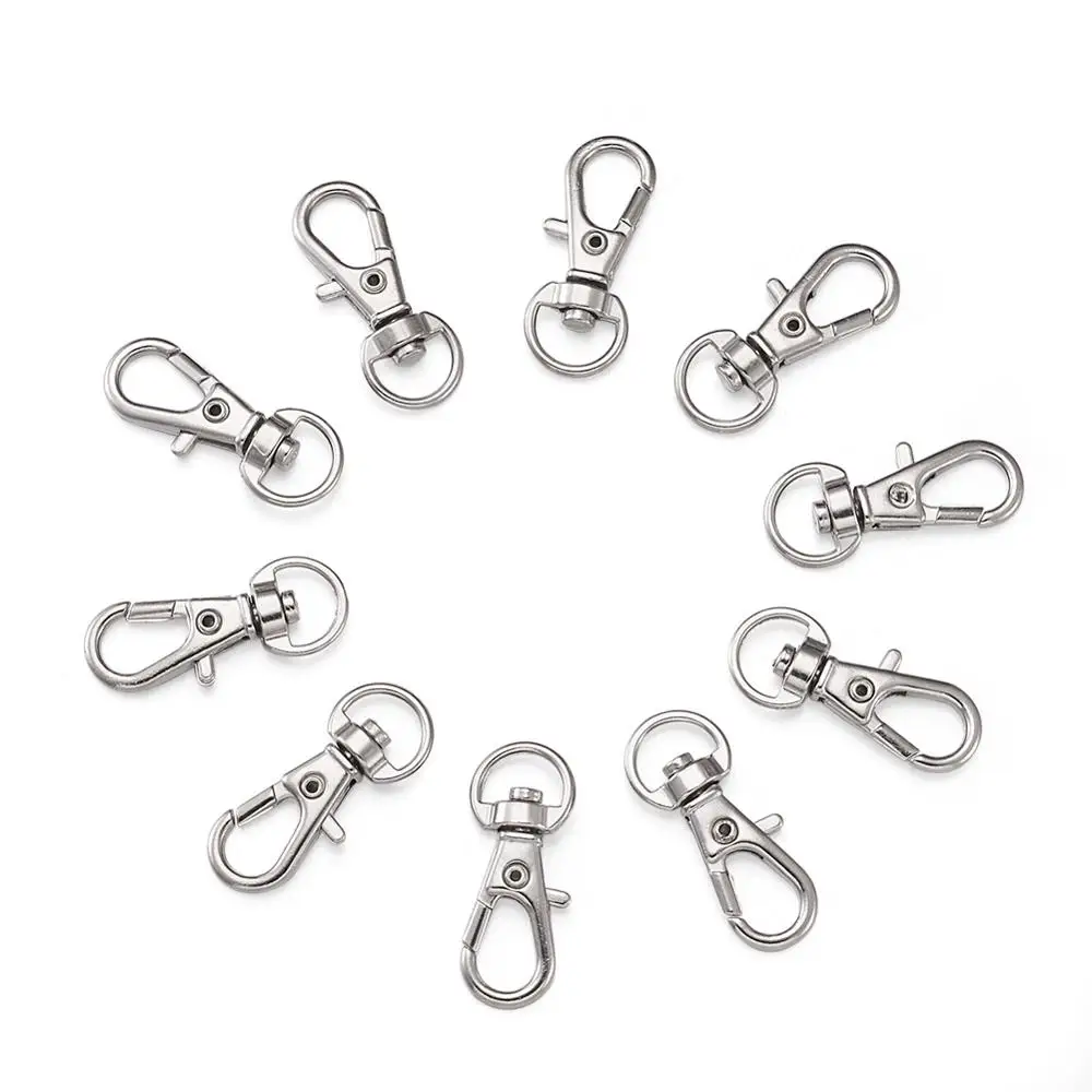 

60-100pcs Alloy Swivel Lanyard Snap Hook Lobster Claw Clasps Jewelry Making Supplies Bag Keychain DIY Findings 30.5x11x6mm