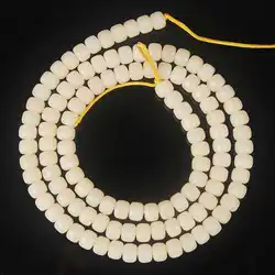 Natural White Bodhi Beads 108 +6 Barrel beads for Making Mala 8/10/11/13mm Talipot Palm Bodhi Beads TSB0281