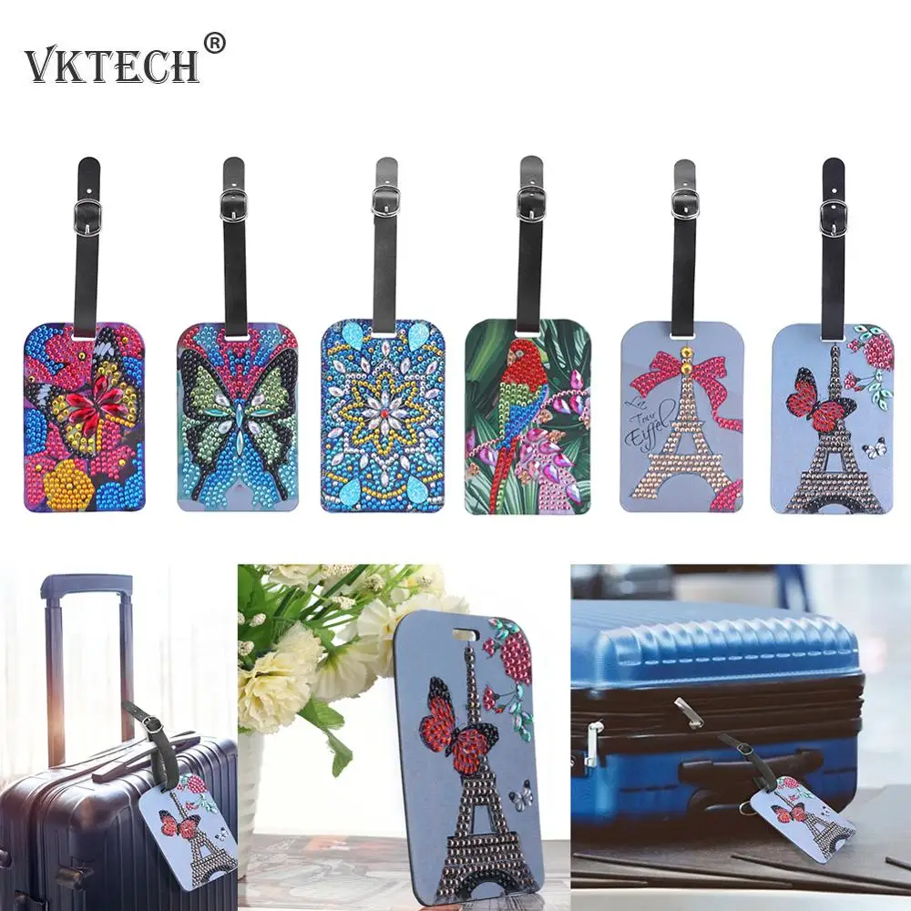 Diamond Painting Luggage Boarding Pass Butterfly Mandala DIY Special Shape Suitcase Label Diamond Embroidery Needlework Craft