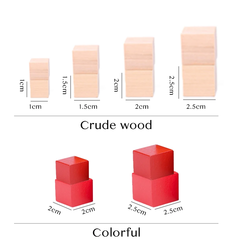 Juguetes de madera para bebés, juego de apilamiento de bloques de construcción de colores Montessori, Cubo de aprendizaje educativo creativo de equilibrio