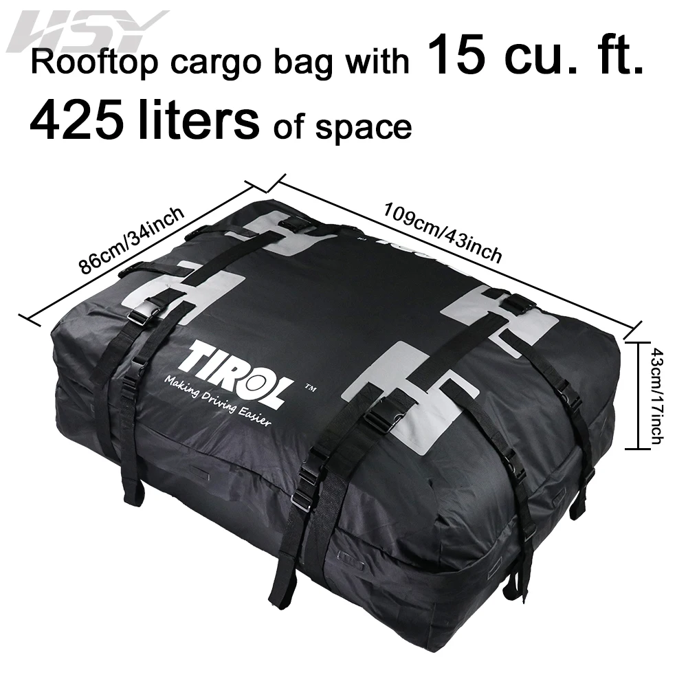 Thickened 15 Cubic Waterproof Duty Car Roof Top Carrier-Car Cargo Roof Bag Car Roof Top Carrier