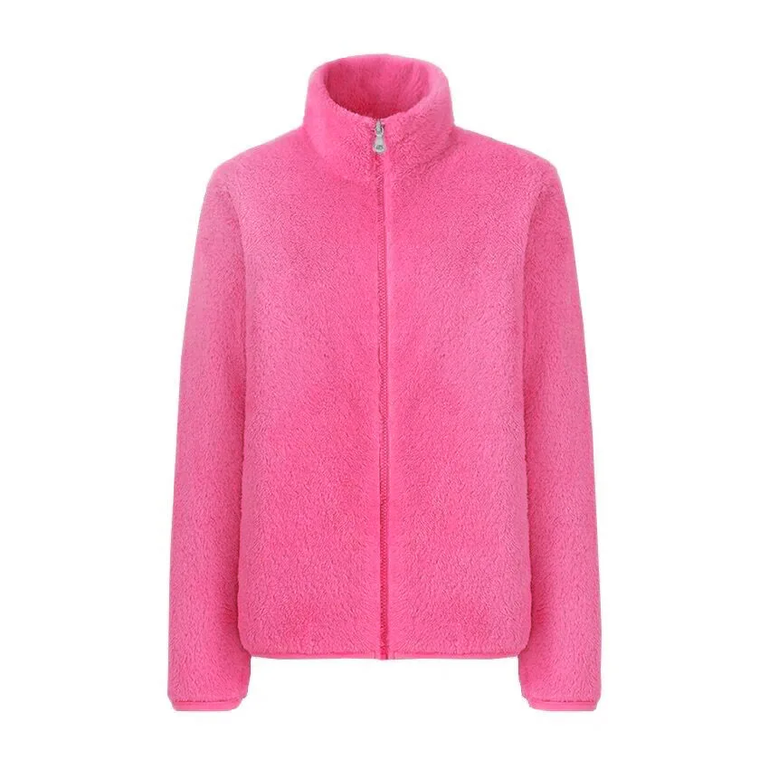 2021Fashion Polar fleece Autumn Winter Coat Women Jacket Fleece Shaggy Warm Cropped Jackets Overcoat Zipper Outwear femme veste