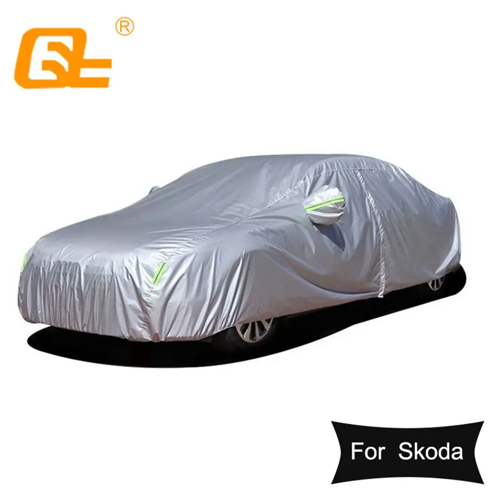 190T Universal Car Covers Outdoor sun protection Dustproof rainproof Snow protection for skoda octavia yeti rapid fabia