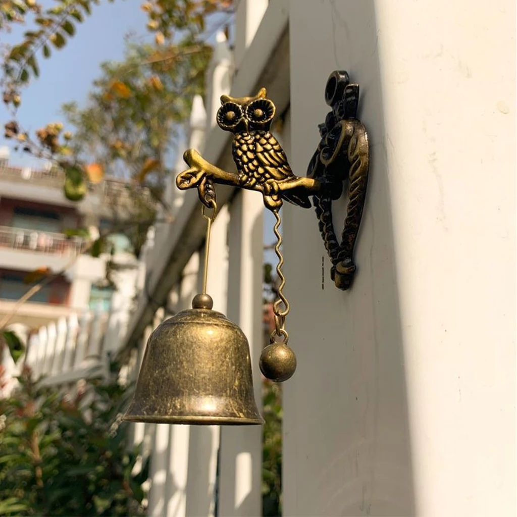 Magnetic Shopkeepers Door Bell – Adhesive Wooden Wind Chime Doorbell With Brass Bell, Vintage Chime For Porch, Garden, Or Shop