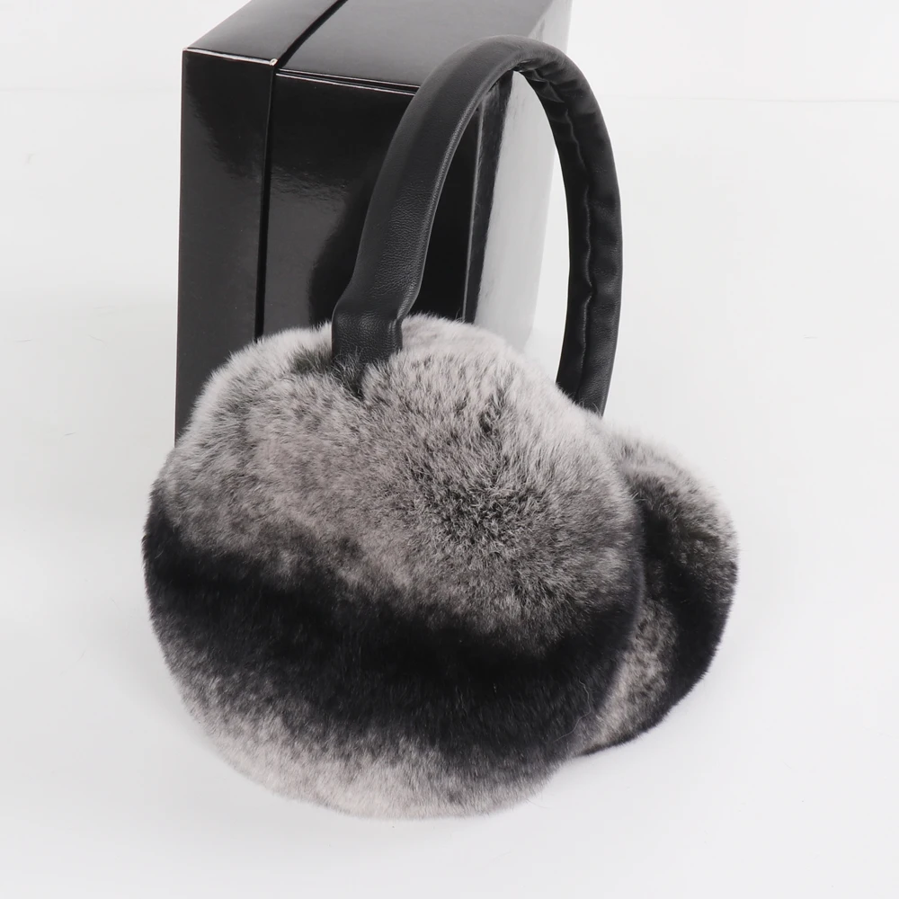 New Style Women 100% Natural Real Rex Rabbit Fur Earmuffs Winter Fashion Girls Rex Rabbit Fur Earmuff Russian Plush Fur Earflap