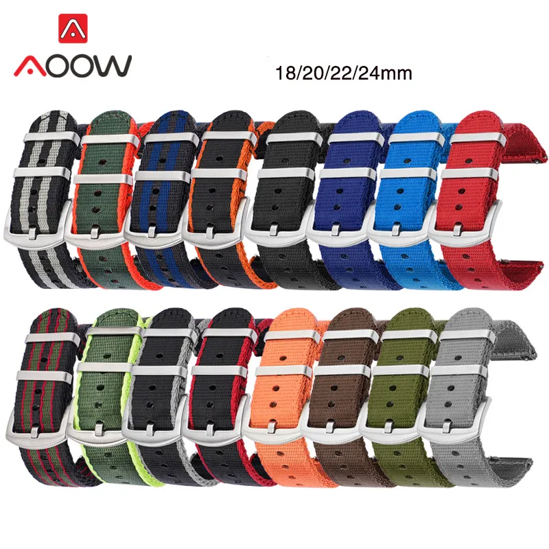 18mm 20mm 22mm 24mm Woven Nylon Strap Quick Release Sport Replacement Band for Samsung Watch3 S3 Huawei Watch GT 2 46mm Amazfit