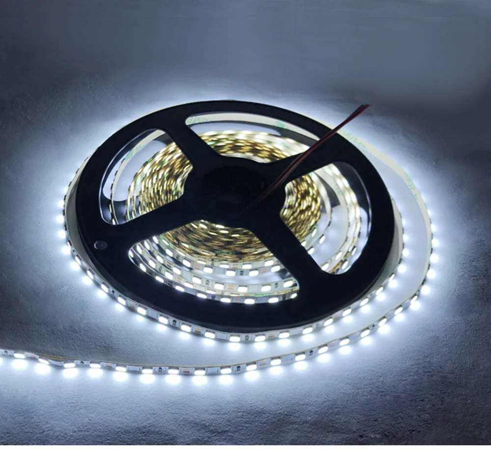 

12V 24V 2835 led strip 5mm Flexible light strip 120leds/m white warm white Yellow red blue green 5meter 600leds highlight 5M/lot