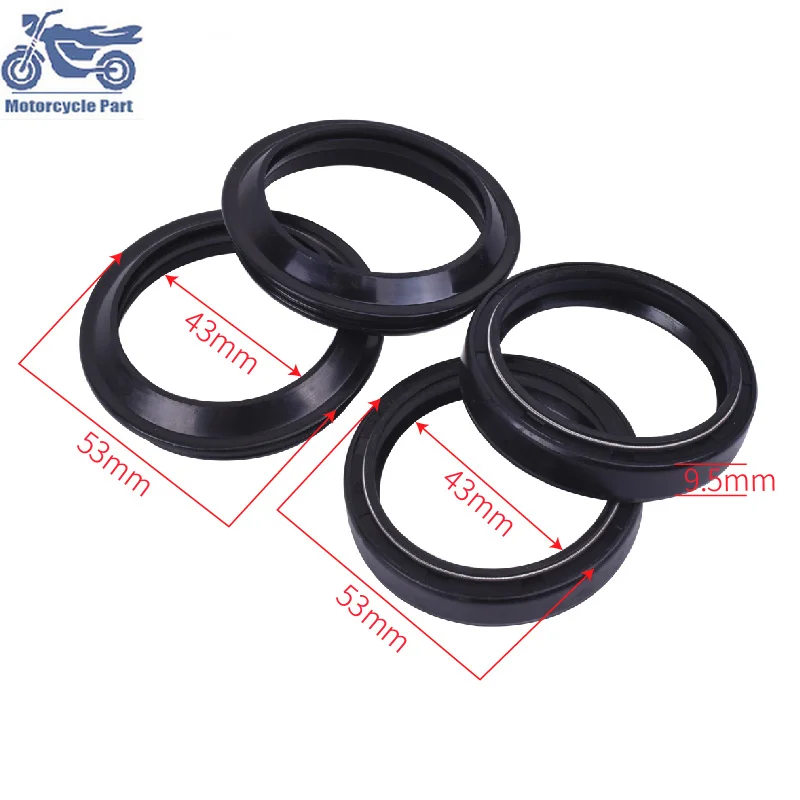 43X53X9.5 43*53*9.5 Fork Damper Oil Seal & 43x53 Dust Cover For DUKE 125 200 EXC MXC SGP-GS 200 Duke RC200 Street 2000-2014 2015