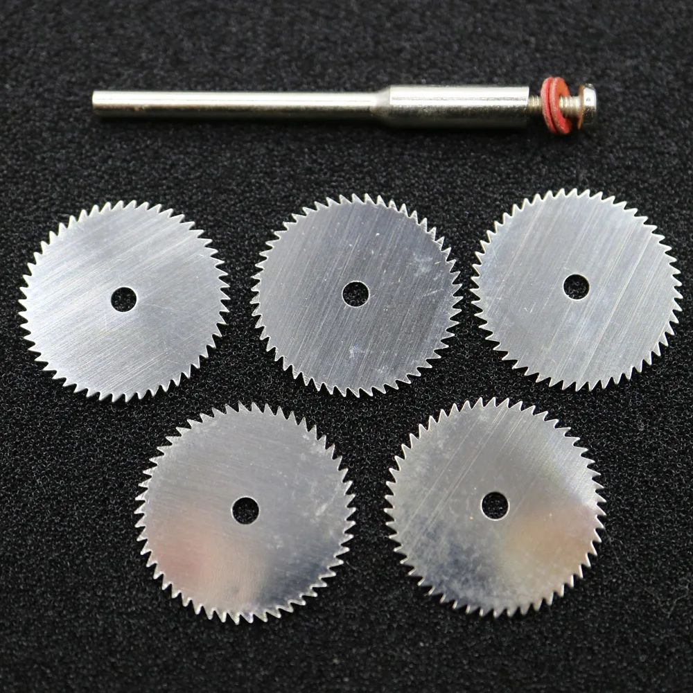 5pcs Dental lab Stainless Steel disc disks cutting disc tool for Soft Plastic,Acrylic, Wood etc 0.20mm with 1 mandrels