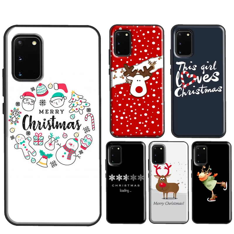 Merry Christmas Elk Cartoon Fundas For Samsung Galaxy S21 Ultra S22 S20 FE S8 S9 S10 Note 10 Plus Note 20 Ultra Case