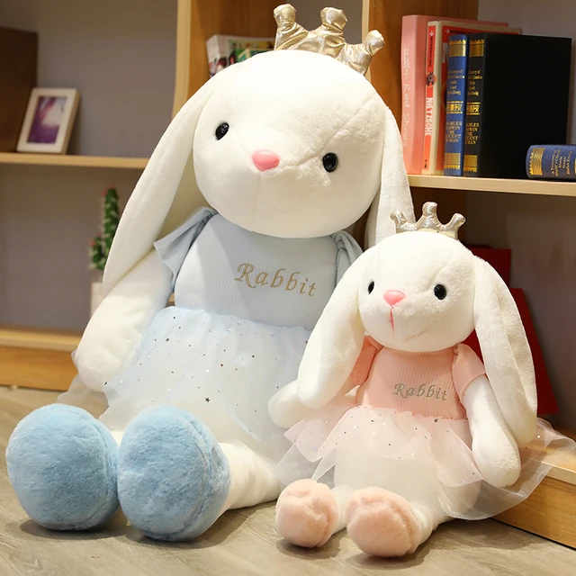 60 100cm Giant Crown Rabbit Plush Toy Soft Stuffed Animal Bunny Doll Kawaii Baby Accompany Sleep Pillow Cute Toy Gift For Kids AliExpress 26